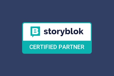 Logo of Storyblok. Stuurmen is.a certified partner of Storyblok.