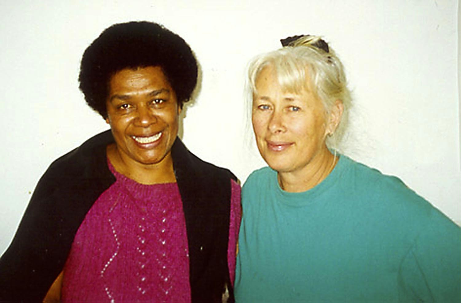 Artists Leba Toki and Robin White in the studio.