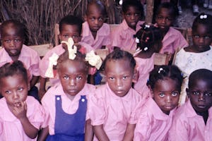 Pupils of Haiti's Ekole Panou ("Our School"), established in a joint project by Haitians and Americans.