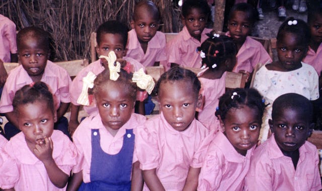 Pupils of Haiti's Ekole Panou ("Our School"), established in a joint project by Haitians and Americans.