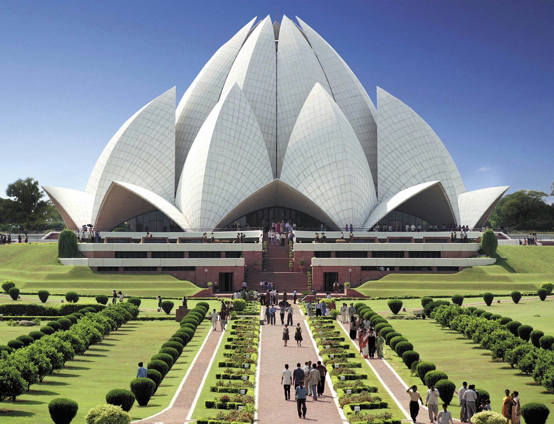 Known in India as the "Lotus Temple", the Baha'i House of Worship attracts an average of three and a half million visitors a year.