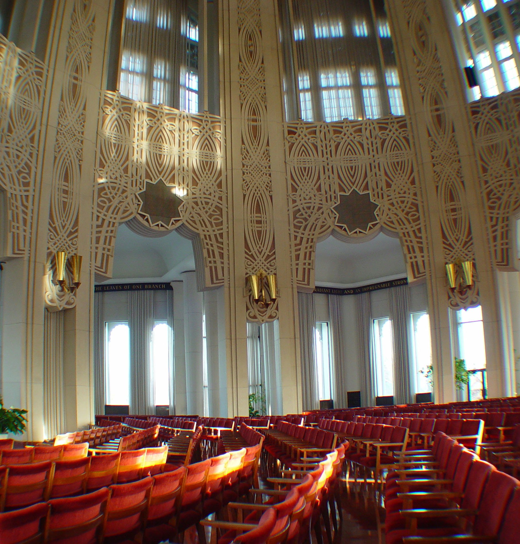 Light plays on the lacy interior of the Baha'i Temple. (Photo: Vladimir Shilov)