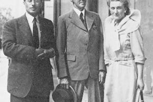 Ursula Newman (later Mrs. Samandari) in Dublin in 1950 with her future husband Dr. Mihdi Samandari (left) and George Townshend. (Photo: by permission of George Ronald, Publisher)