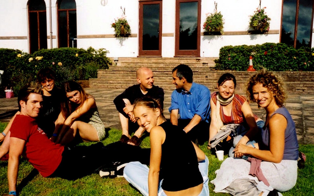 Art of relaxation...students and tutors take a break at the Baha'i Academy for the Arts.