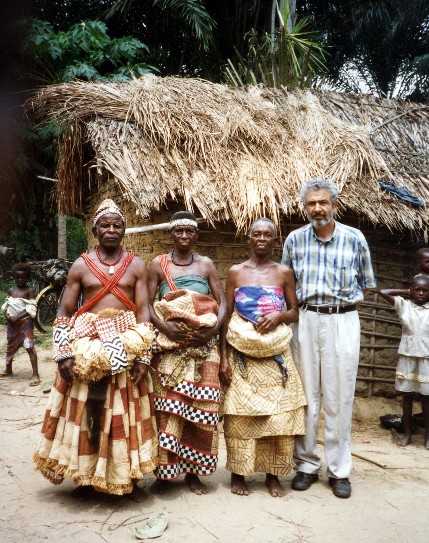 Chief (left) and fellow Baha'is in the Democratic Republic of the Congo, 1996.