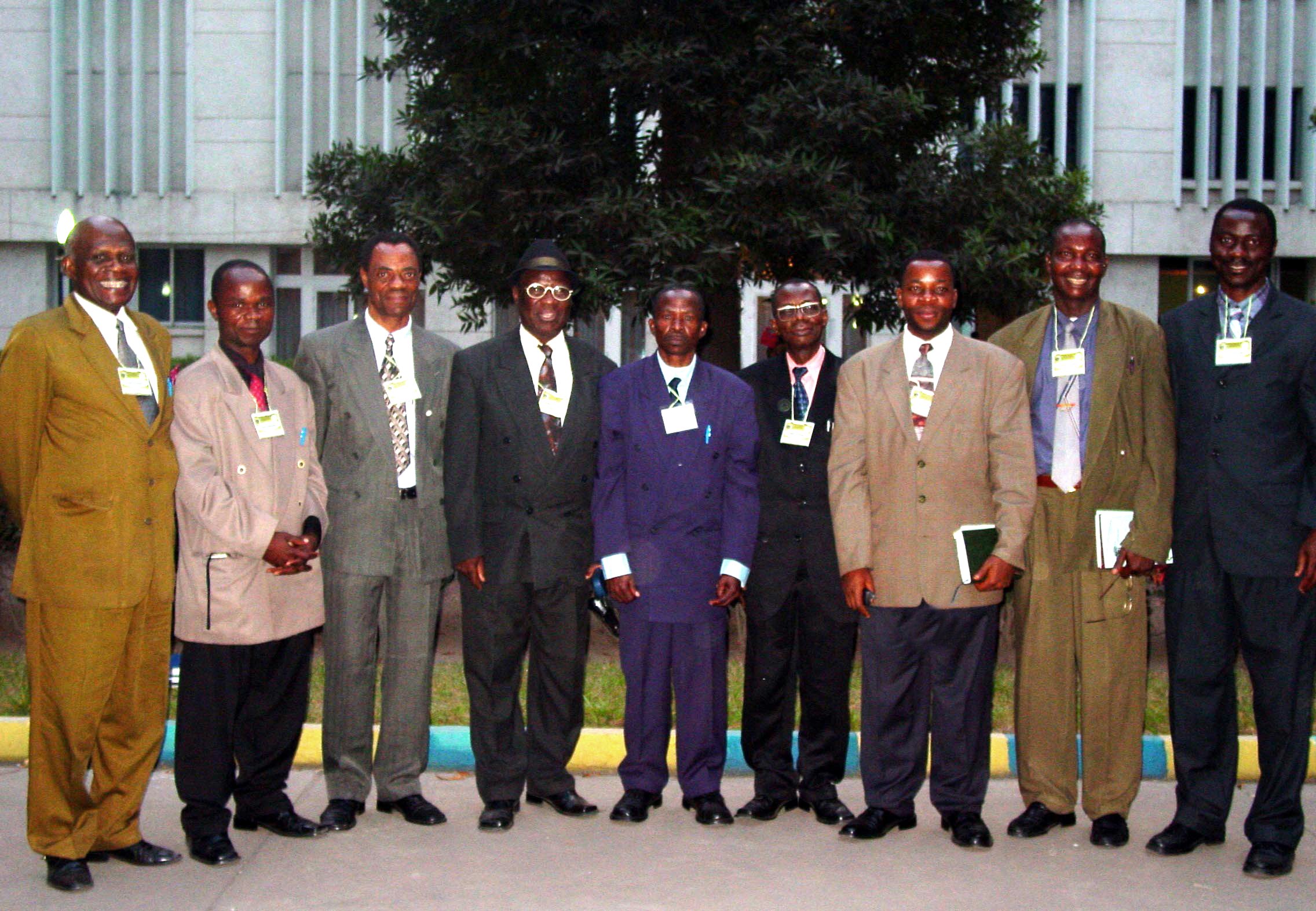 All members of the National Spiritual Assembly of the Baha'is of the Democratic Republic of the Congo together at the jubilee.
