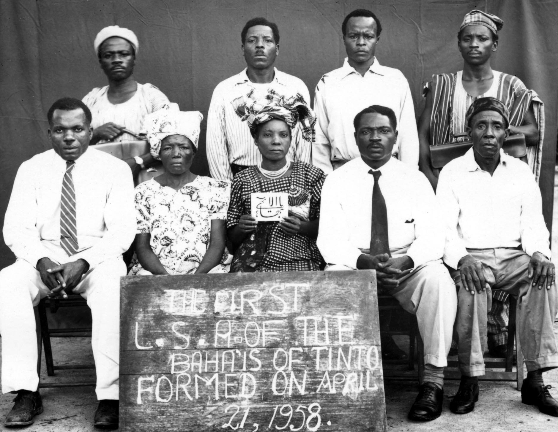 First Local Spiritual Assembly of the Baha'is of Tinto, 1958.