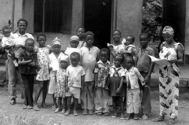 Baha'i children's class, Mamfe, 1980.
