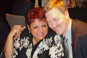 Melody Karvonen with her husband, Jarmo, at the award ceremony. (Photo by Martin Heslop.)