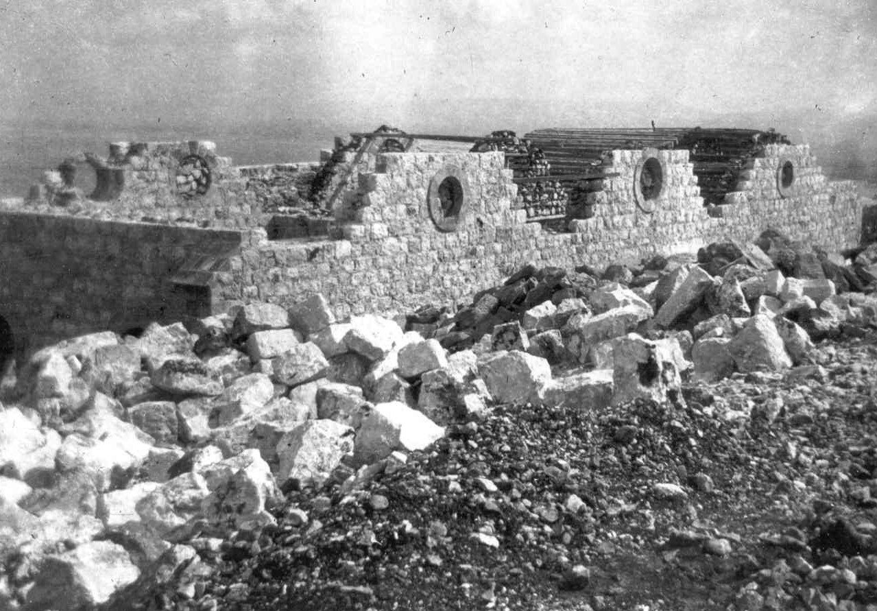 Stone edifice under construction by 'Abdu'l-Baha.