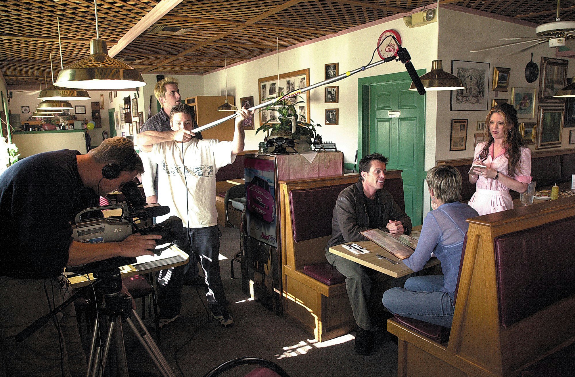 On the set... filming of "Song of Songs."