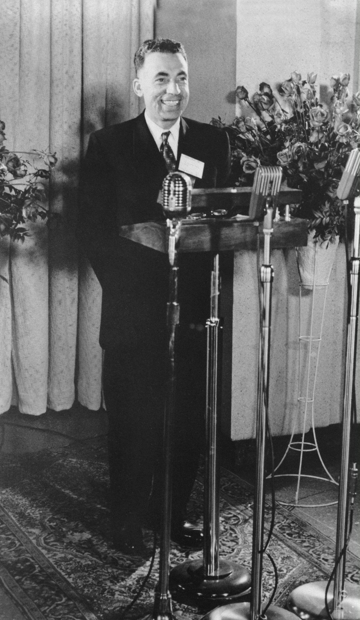 Mr. Furutan at the dedication of the Baha'i House of Worship in Wilmette, United States of America, 1953.