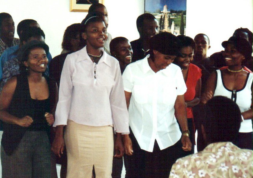 One of the Lesotho choirs at the festivities.