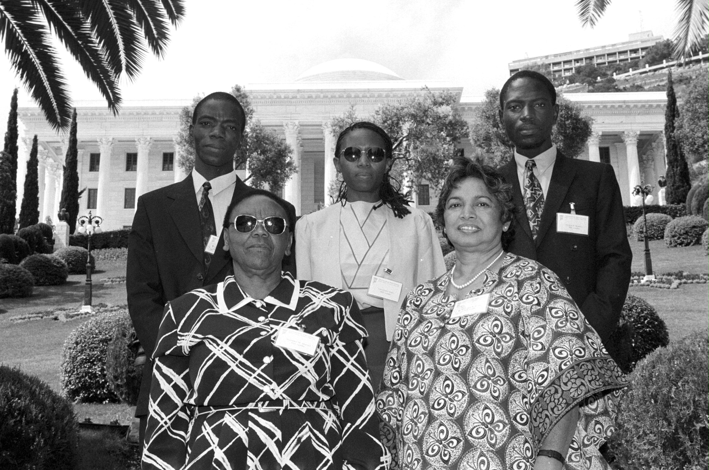 Some members of the National Spiritual Assembly of the Baha'is of Lesotho at the International Baha'i Convention in Haifa, Israel, 1998.