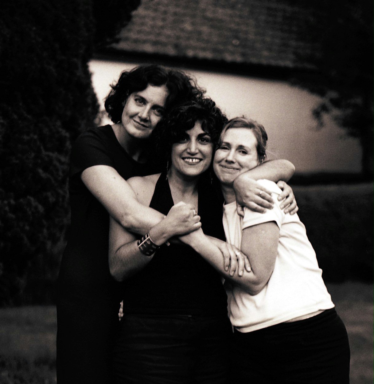 Creators of the theatrical production "Pure." (Left to right) Jessica Naish (director), Shirin Youssefian-Maanian (actor), and Annabel Knight (playwright). Photo by Darius Himes.