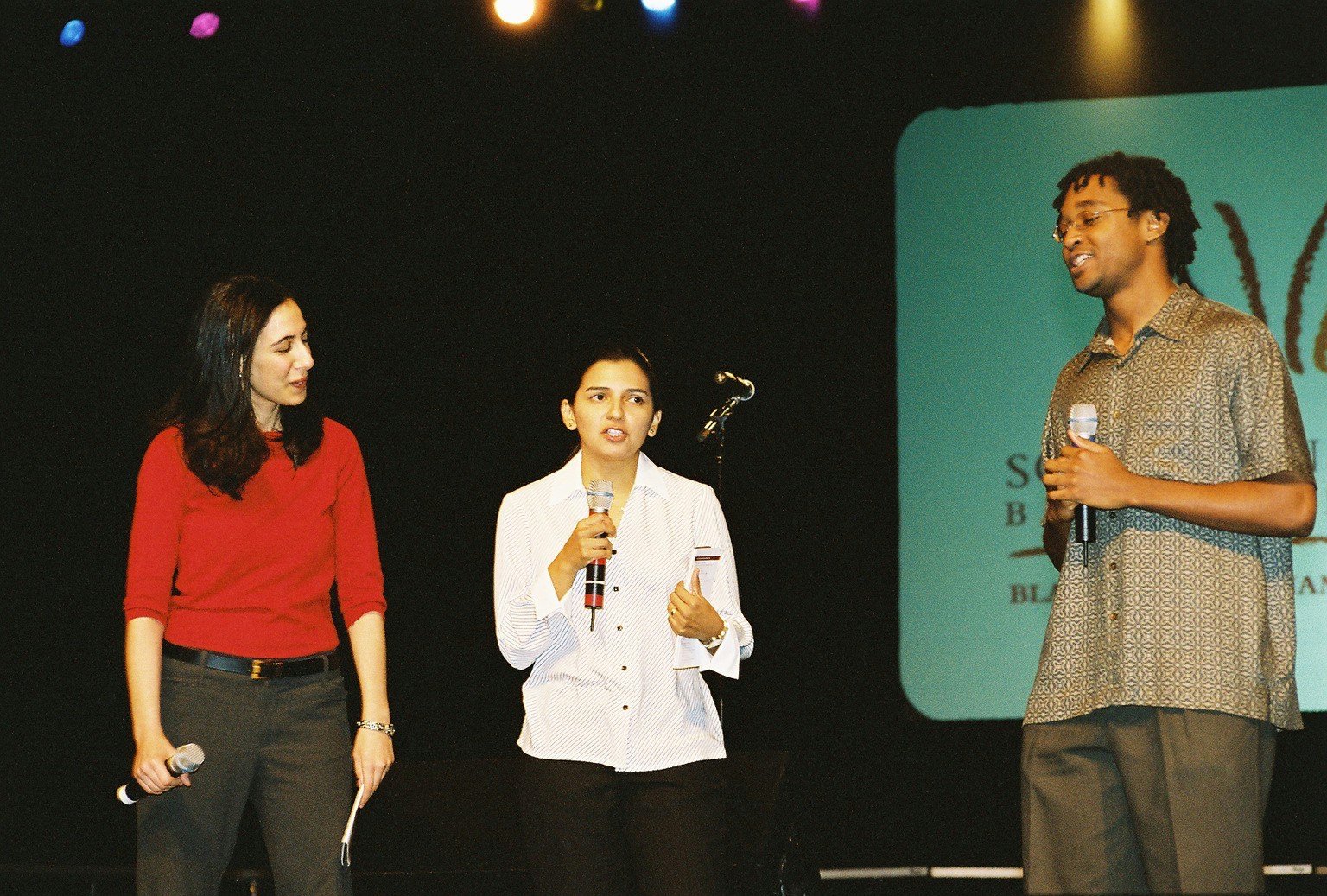 Youthful masters of ceremonies,left to right, Bahie Rassekh, Irene Iturburo, and Jay Green.