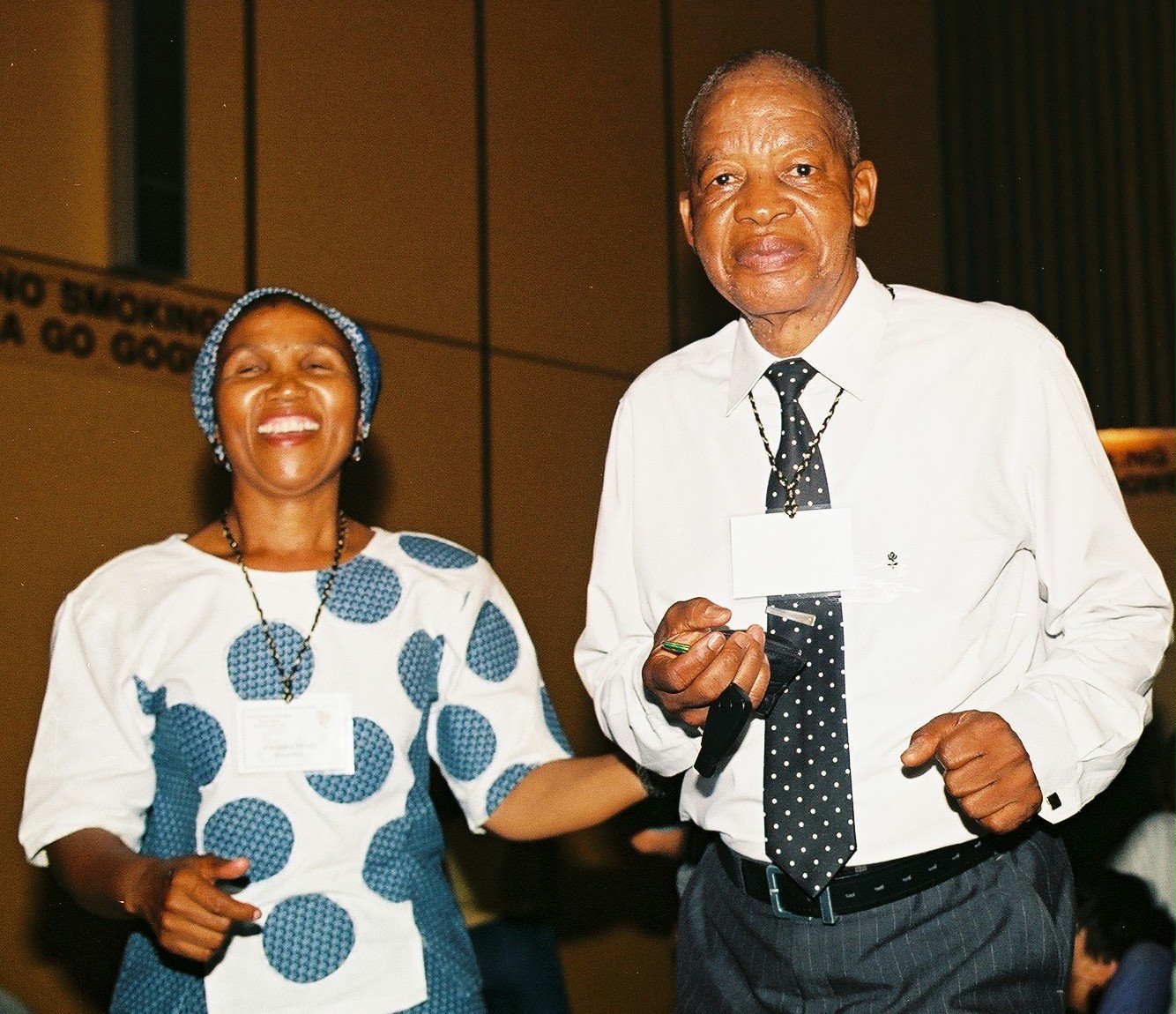 One of the speakers, Ephens Senne (right), with festival participant Christine Hoagi.