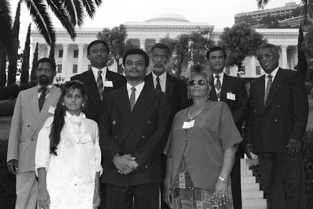 The National Spiritual Assembly of the Baha'is of Seychelles at the International Convention in Haifa, 1998.