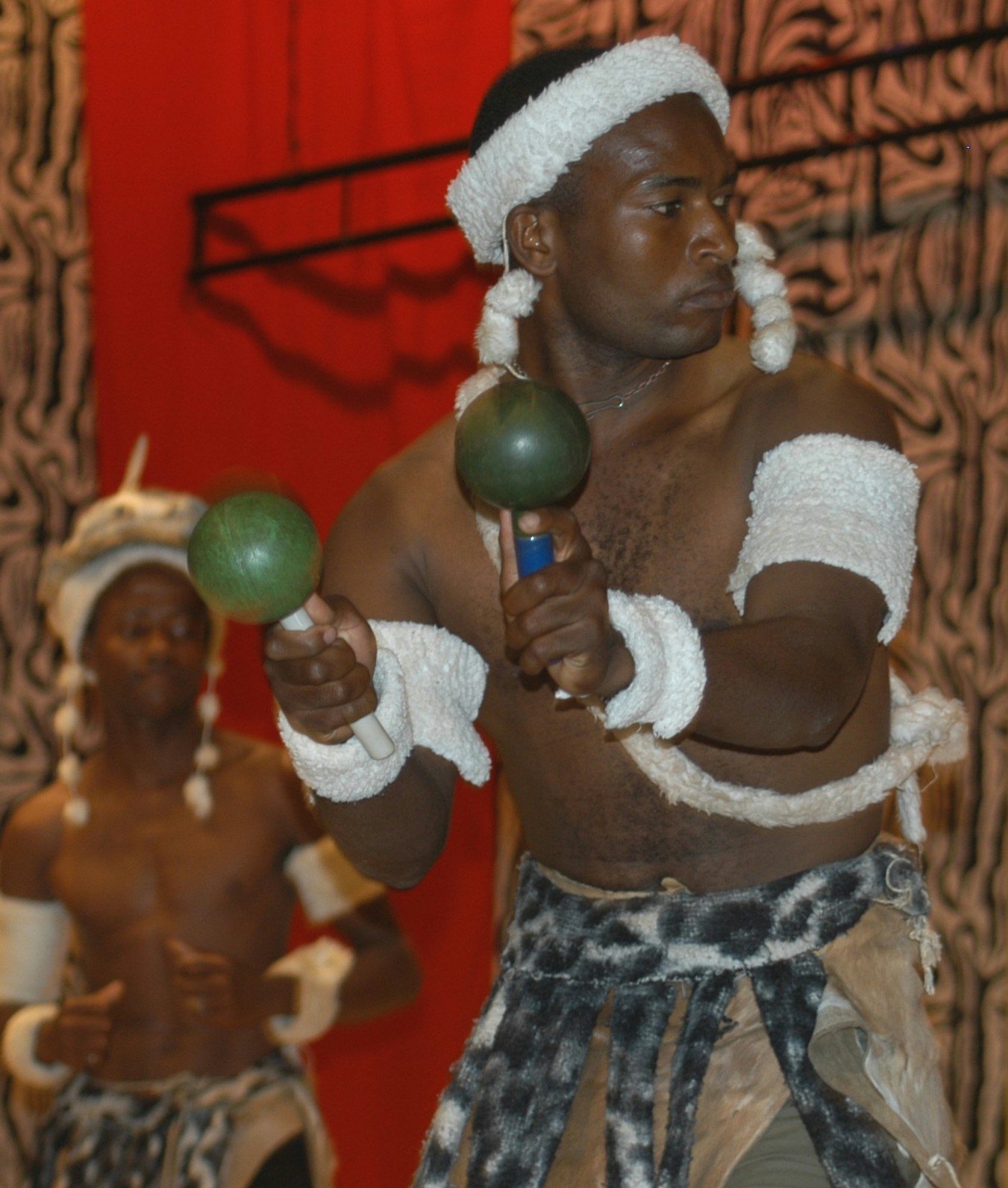 Dancing to the music...a member of the Chiweshe group.