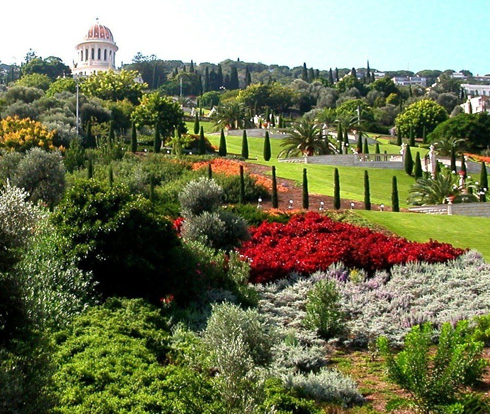 The lower terraces of the Shrine of the Bab. Photo by Rouhulah Ferdowsian.