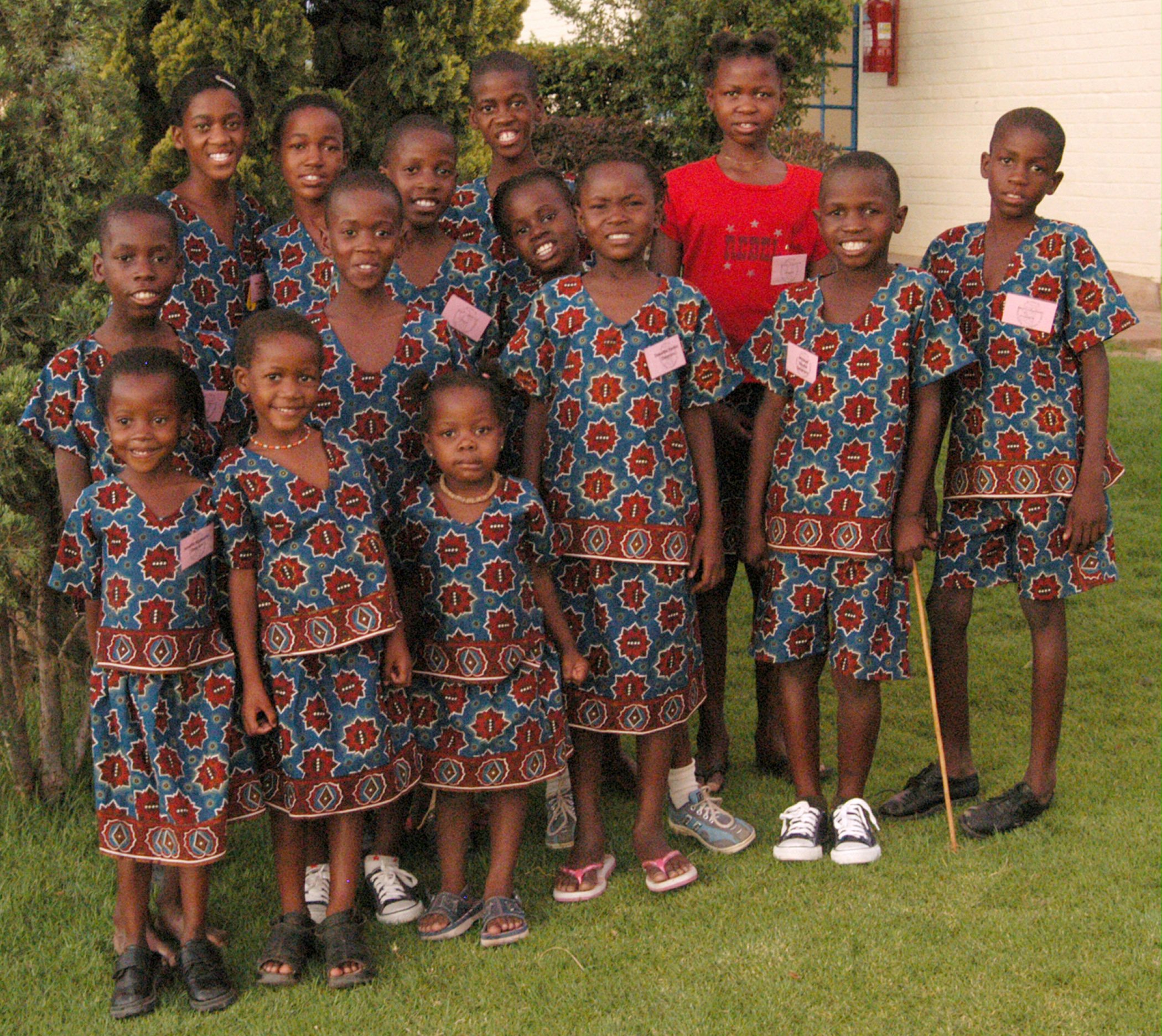 Some of the members of the Omaruru children's choir.