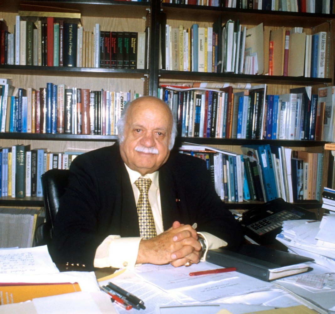 Professor Suheil Bushrui in his office at the University of Maryland.