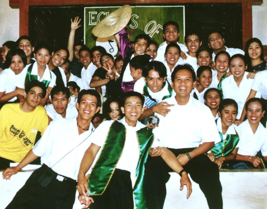 Exuberant choir members after a performance.