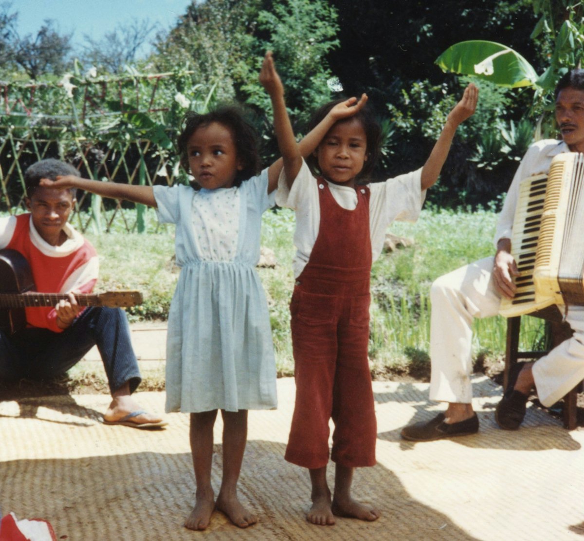 Children of Ambano singing at the Naw-Ruz (New Year) celebration, 1991.