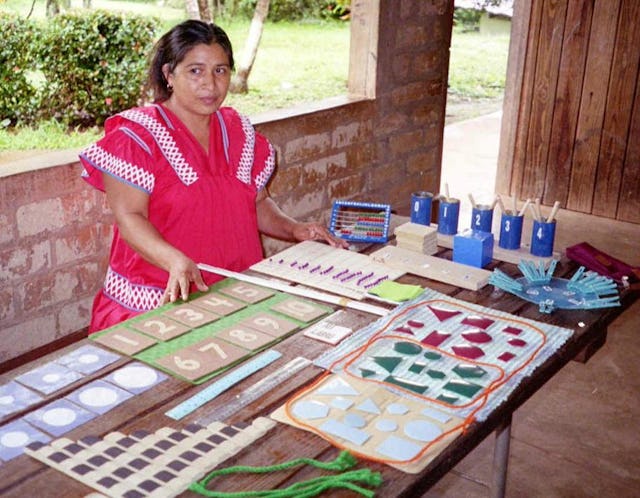 Teacher trainee Tahireh Sanchez displaying her handiwork.