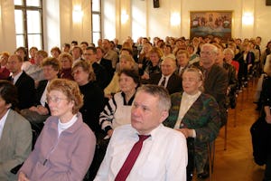 Members of the audience in the Mozart hall at the Austrian embassy in Bratislava.