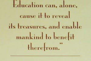 A quotation on one of the menu cards in the One World Cafe.