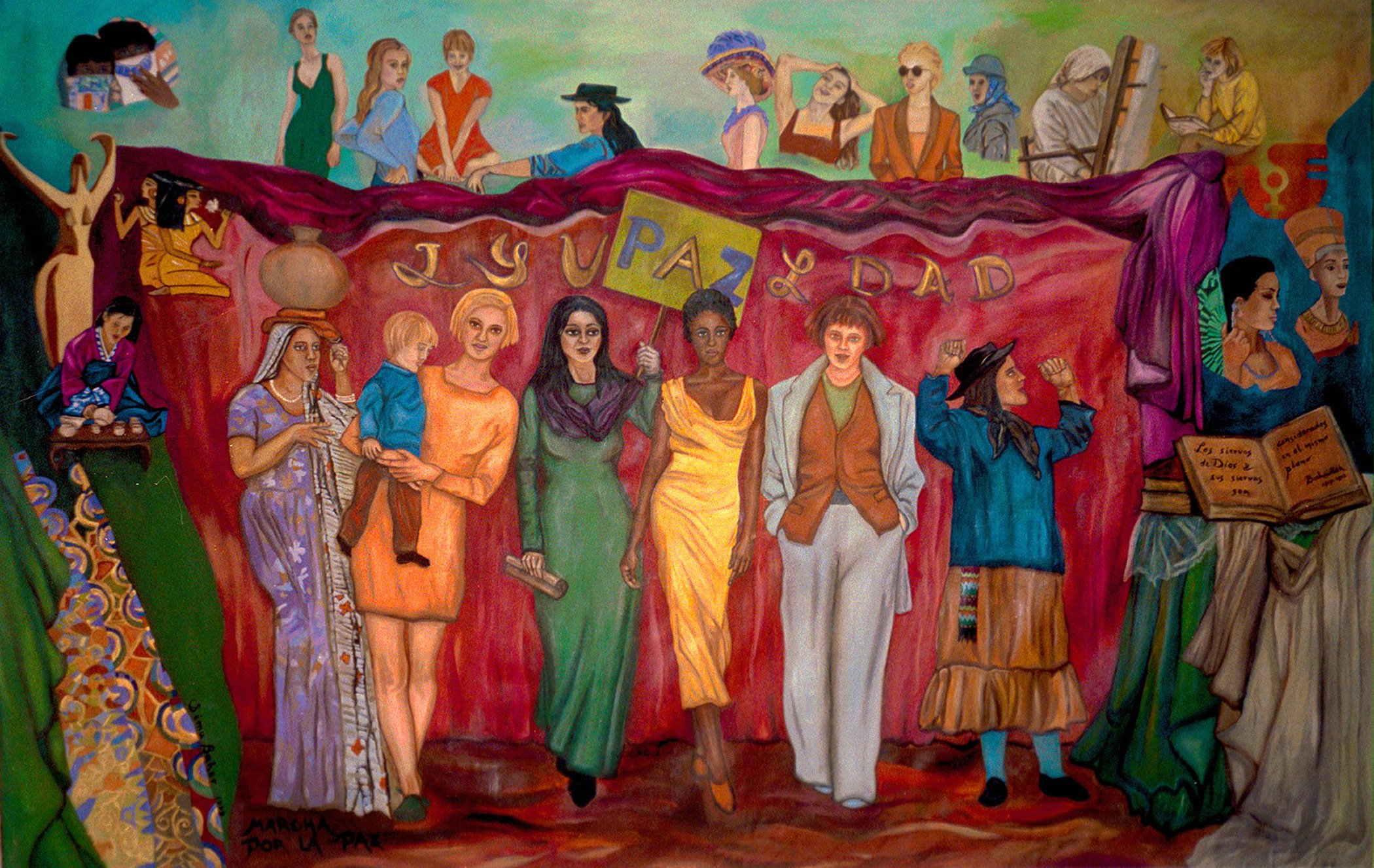 The mural "March for Peace" by Sima Baher. (Artwork © Sima Baher. Used with permission.)