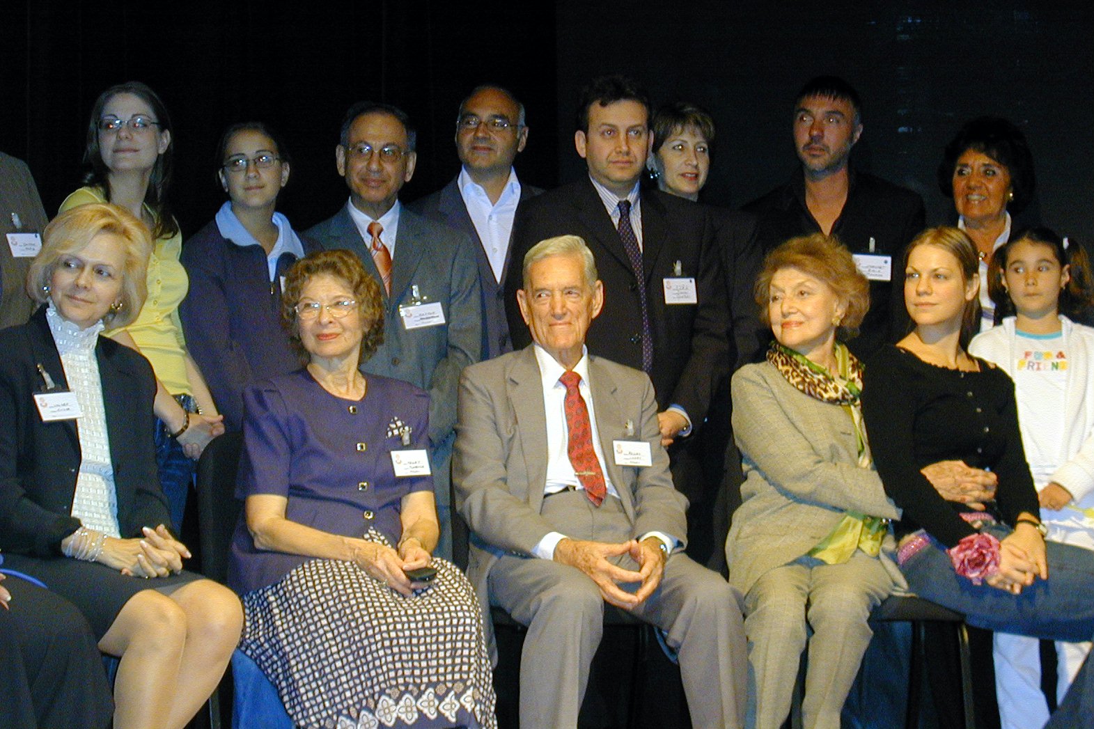 Some of the early Baha'is of Monaco: (seated from left to right) Guilda Navidi-Walker, Florence Ullrich-Kelley (with husband Larry Kelley), Shamsi Navidi (with granddaughter Alexandra Walker.)