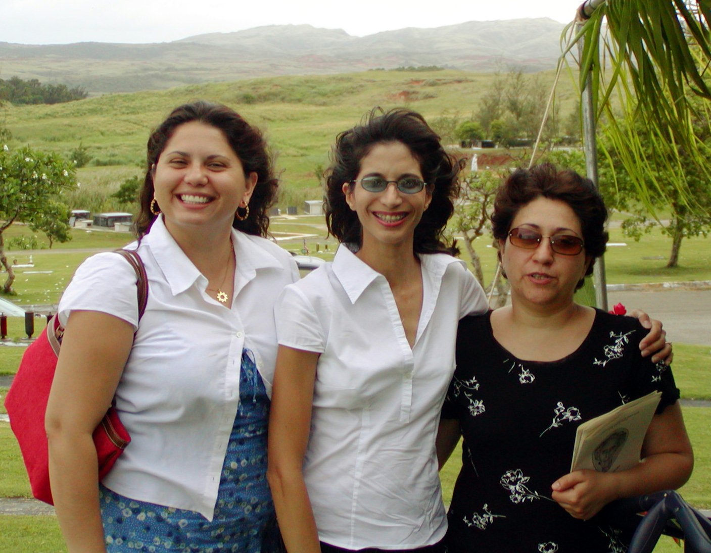 At the memorial gathering...(left to right) Holly Luganob, Reina Stalker, Parvaneh Namazi.