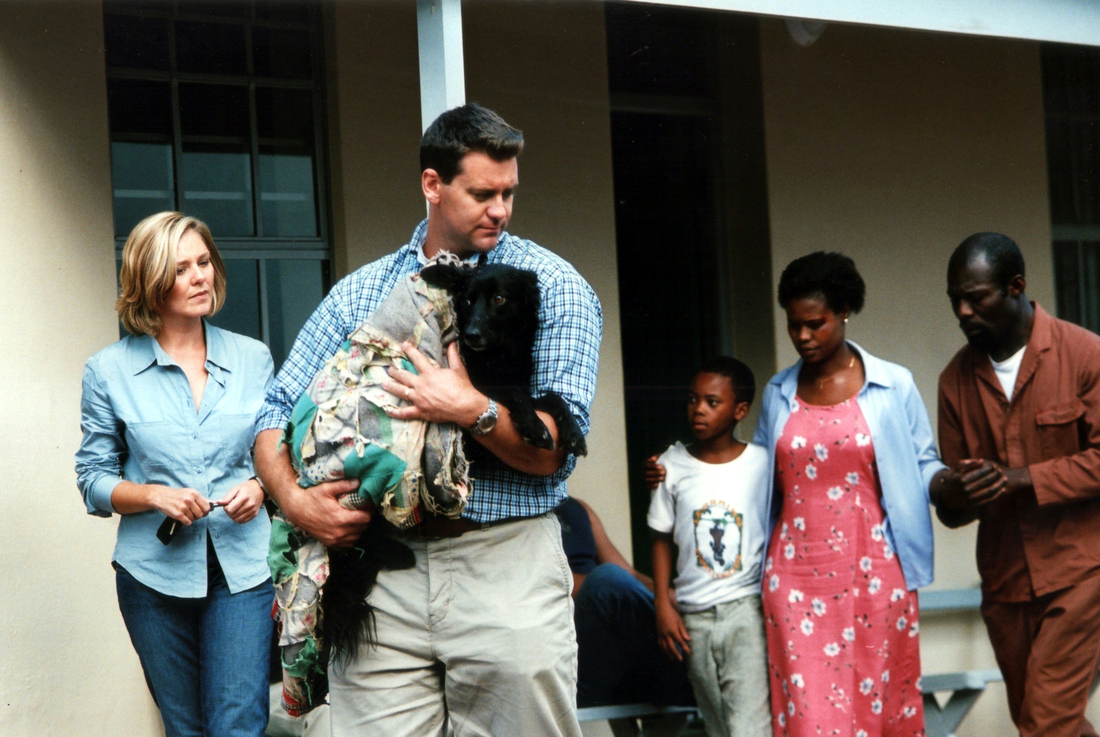 A scene from "Cape of Good Hope"...(from left to right) actors Debbie Brown, Morne Visser, Kamo Masilo, Nthati Moshesh, and Eriq Ebouaney.