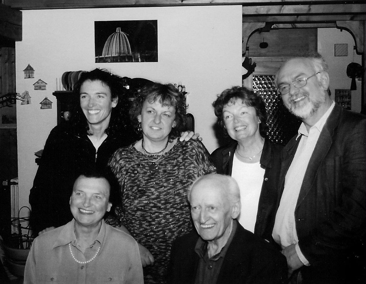 Family portrait. (Front right to left) Erik Blumenthal, Marianne Blumenthal. (Back right to left) son, Stefan Blumenthal; daughters, Dorothee Nicke, Fidelis Karina Brinz, and Roja Pelzer, 2002.