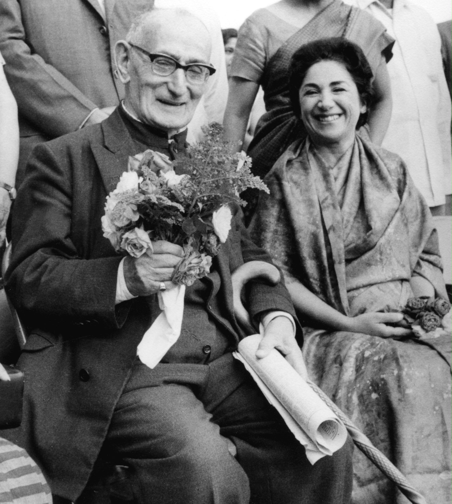 Hand of the Cause Tarazu'llah Samandari with Gloria Faizi, New Era High School, Panchgani, India, 1967.