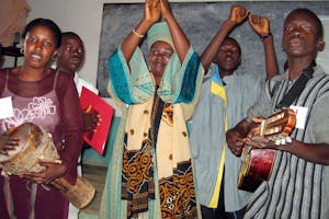 Some of the musicians at the national Baha'i youth conference in Guinea. (Photo by Mandy Morgan)
