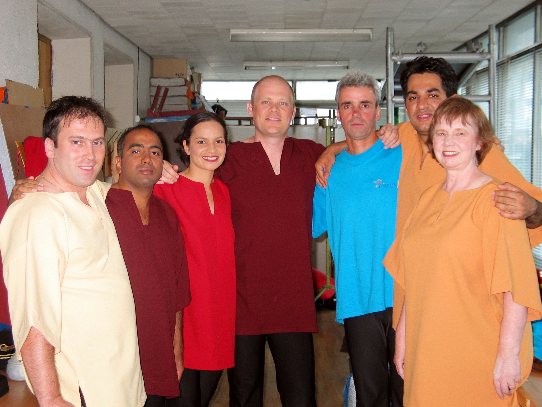 Inspirit organizer Eileen Maddocks (far right) with some members of the troupe.
