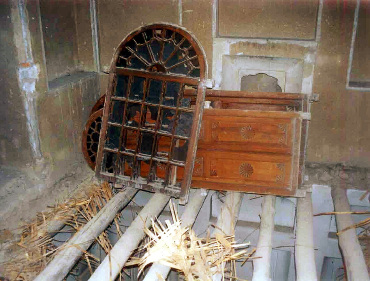 Destruction of cultural heritage...interior of the House of Mirza Abbas Nuri (Mirza Buzurg) during demolition, Tehran, June 2004.