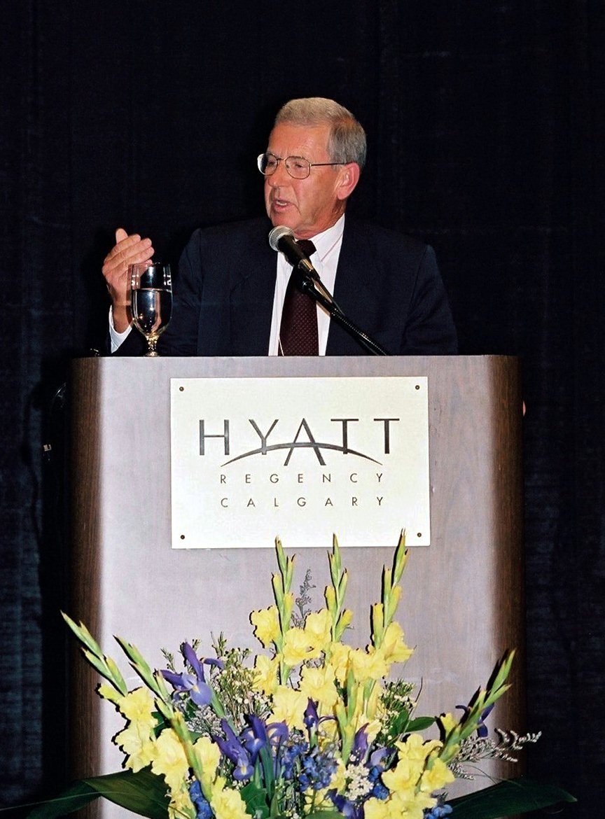 Dr. Harold Coward, the opening speaker at the conference. Photo by Michael Adachi, courtesy of the Canadian Baha'i News Service.