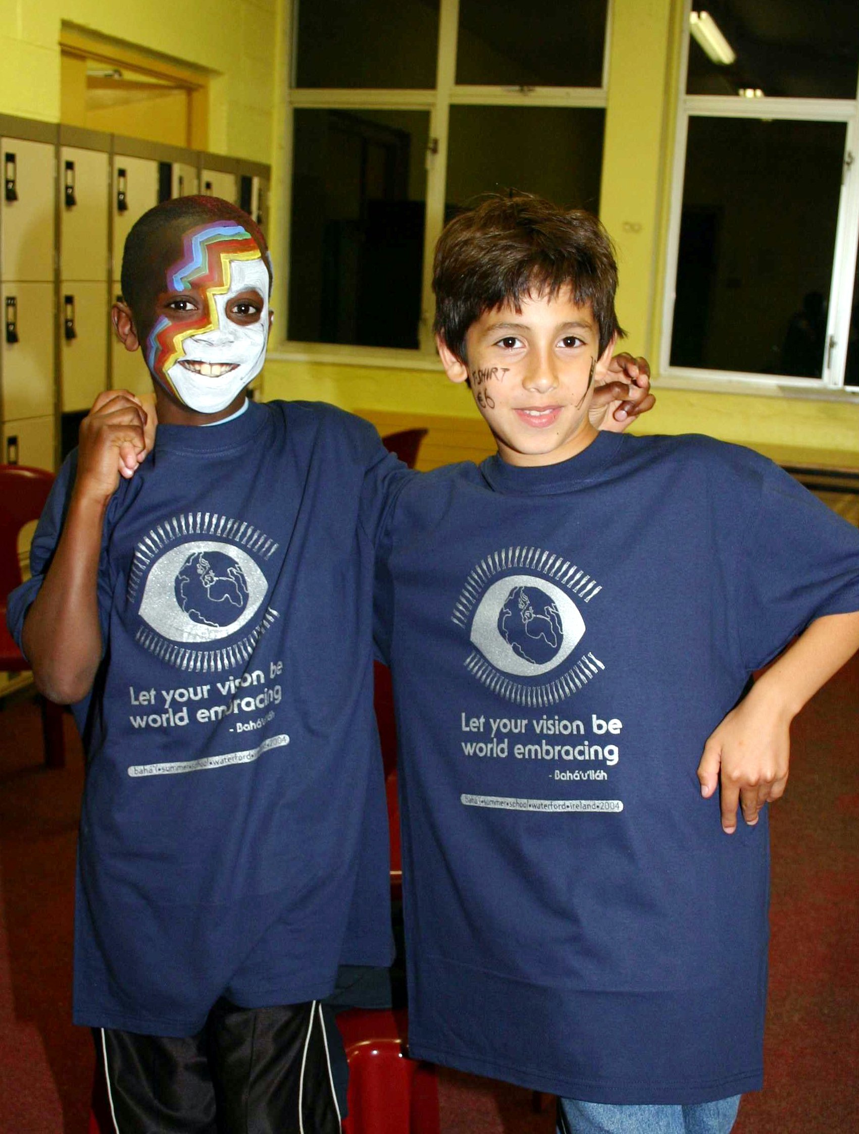 The junior youth at the Irish summer school printed special T-shirts for the occasion. Photo by Eoghan Megannnety.