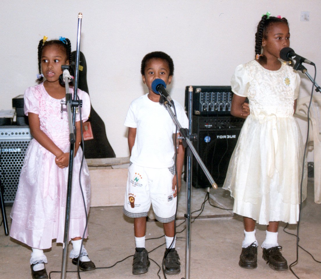 Young performers...(left to right) Tahereh Fynn and siblings Mihdi and Bahiyyih.