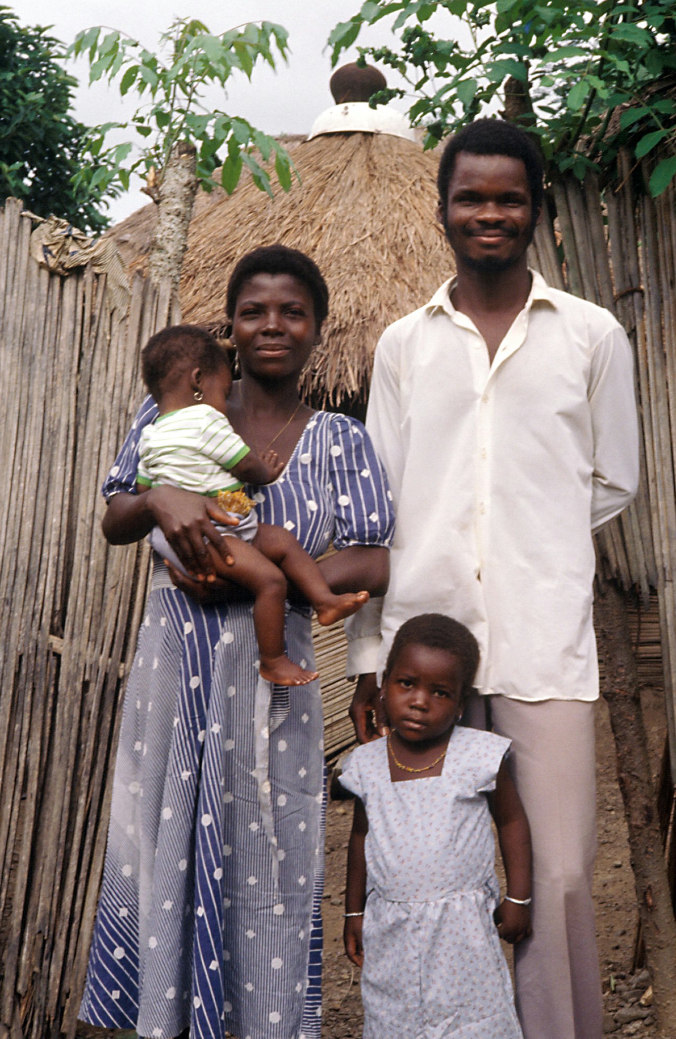 Togolese Baha'is, Mr. and Mrs. Daliwa of Nigmtougou and their children, who introduced the Baha'i Faith to Tambiwe, Togo, 1982.