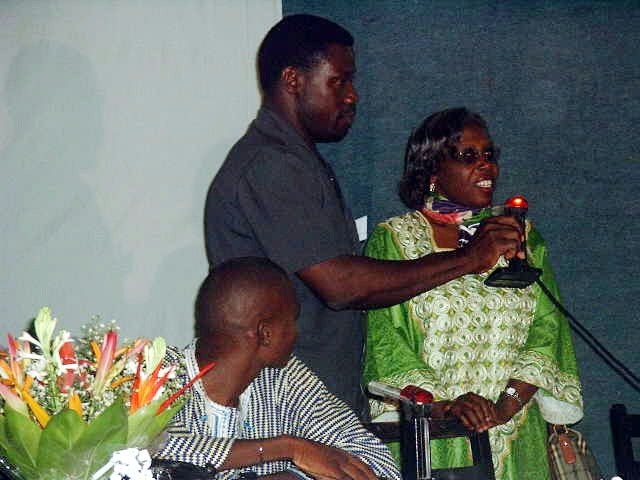 Daughter-in-law of David Tanyi, Mary Tanyi, addressing the jubilee participants.