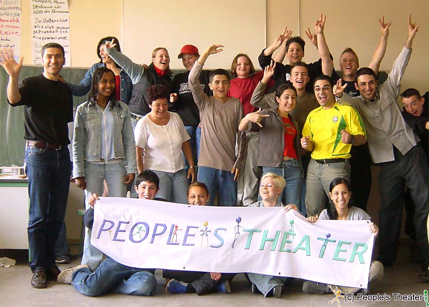 Students and cast members after a successful performance.