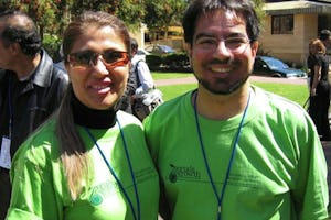 At the Perth conference...Farah Ghalili and Farhad Fozdar.