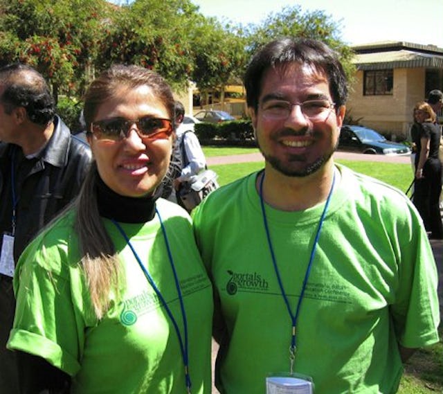 At the Perth conference...Farah Ghalili and Farhad Fozdar.