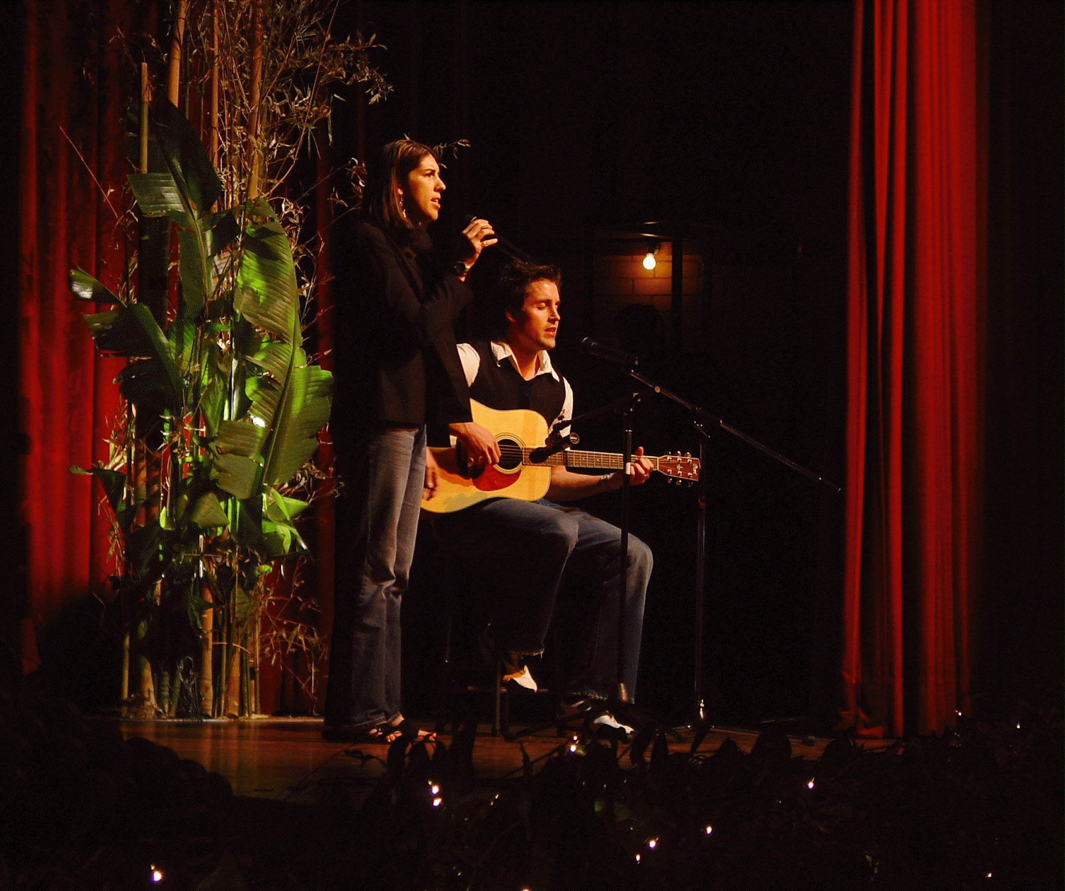 Anna McDonald (left) and Luke McPharlin in a musical performance at the conference in Perth.