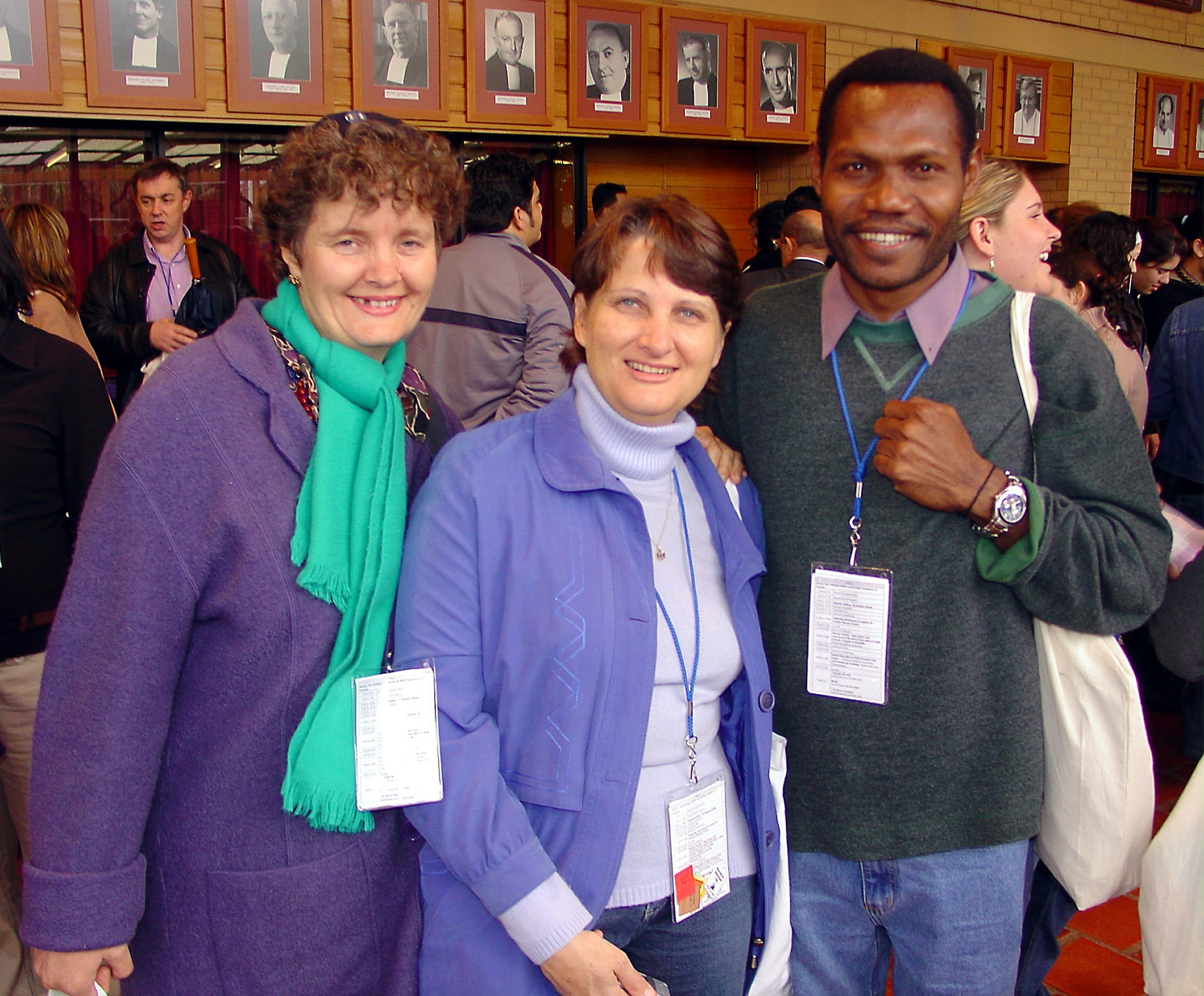 Papua New Guinea participants, Dorrie Hancock (center) and Patrick Metta (right), with Sue Whitley of Vanuatu at the Sydney conference.